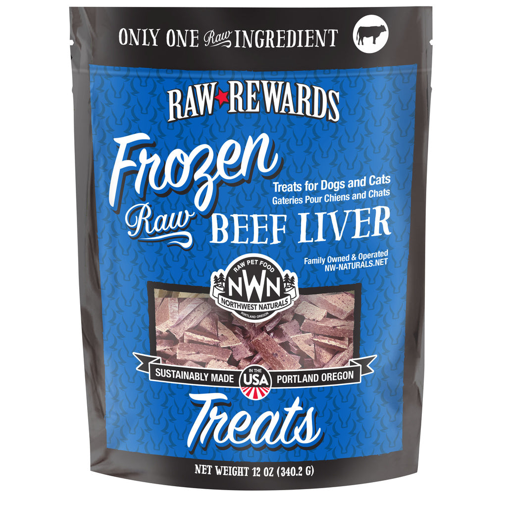 Northwest Naturals Frozen Beef Liver Dog & Cat Treats - 12 oz Raw Rewards