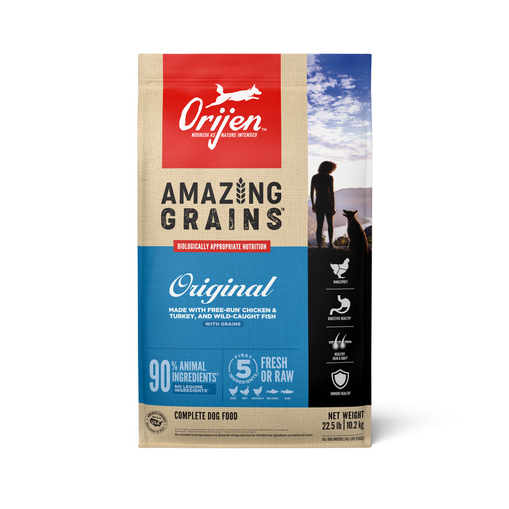 ORIJEN Amazing Grains Original Dry Dog Food, High Protein, 22.5 lb