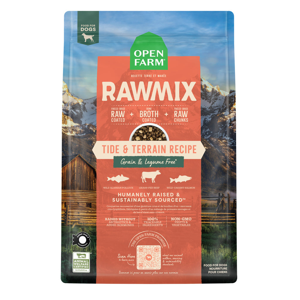 Open Farm RawMix Grain-Free Dog Food, Tide & Terrain Recipe, Pollock Beef & Salmon, 20lb Bag