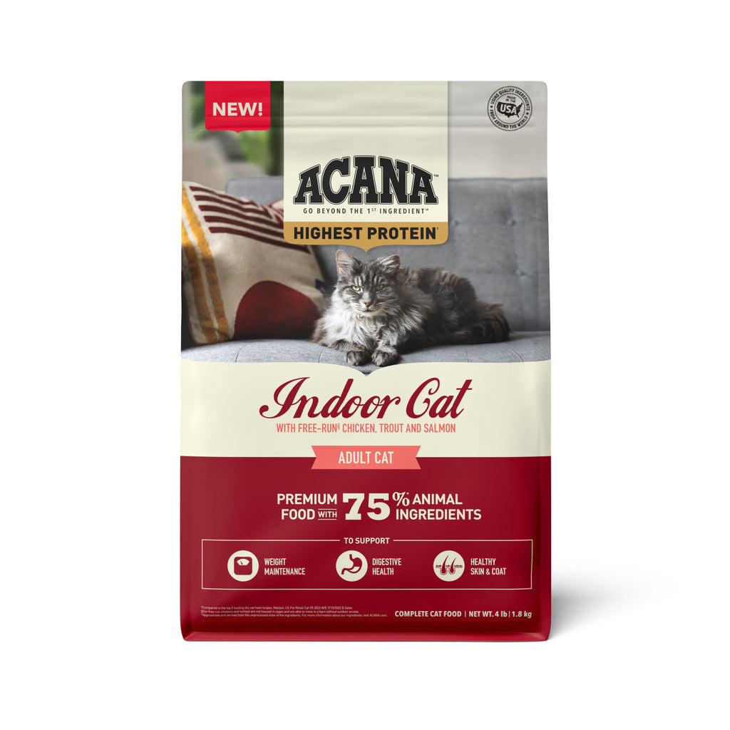 ACANA Indoor Cat Recipe - Highest Protein, Grain-Free, Dry Cat Food (4 lb Bag) Chicken, Trout & Salmon
