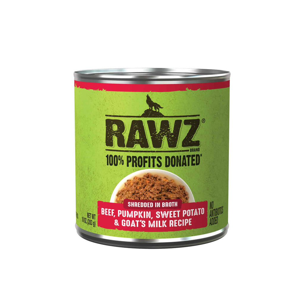 Rawz Shredded Beef, Pumpkin, Sweet Potato & Goat's Milk Dog Food, 10 oz Can