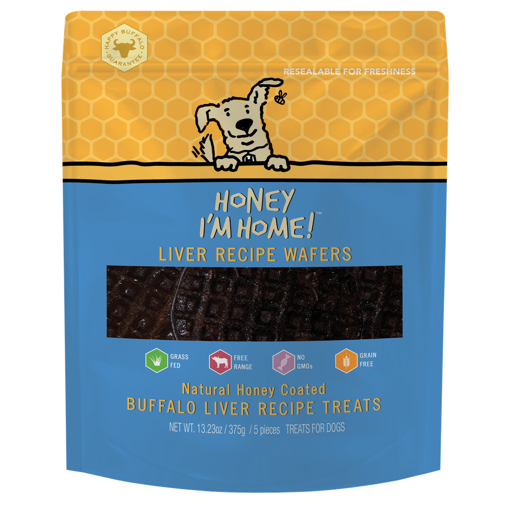 Honey I'm Home Buffalo Liver Wafers Dog Treats - 5 Pack