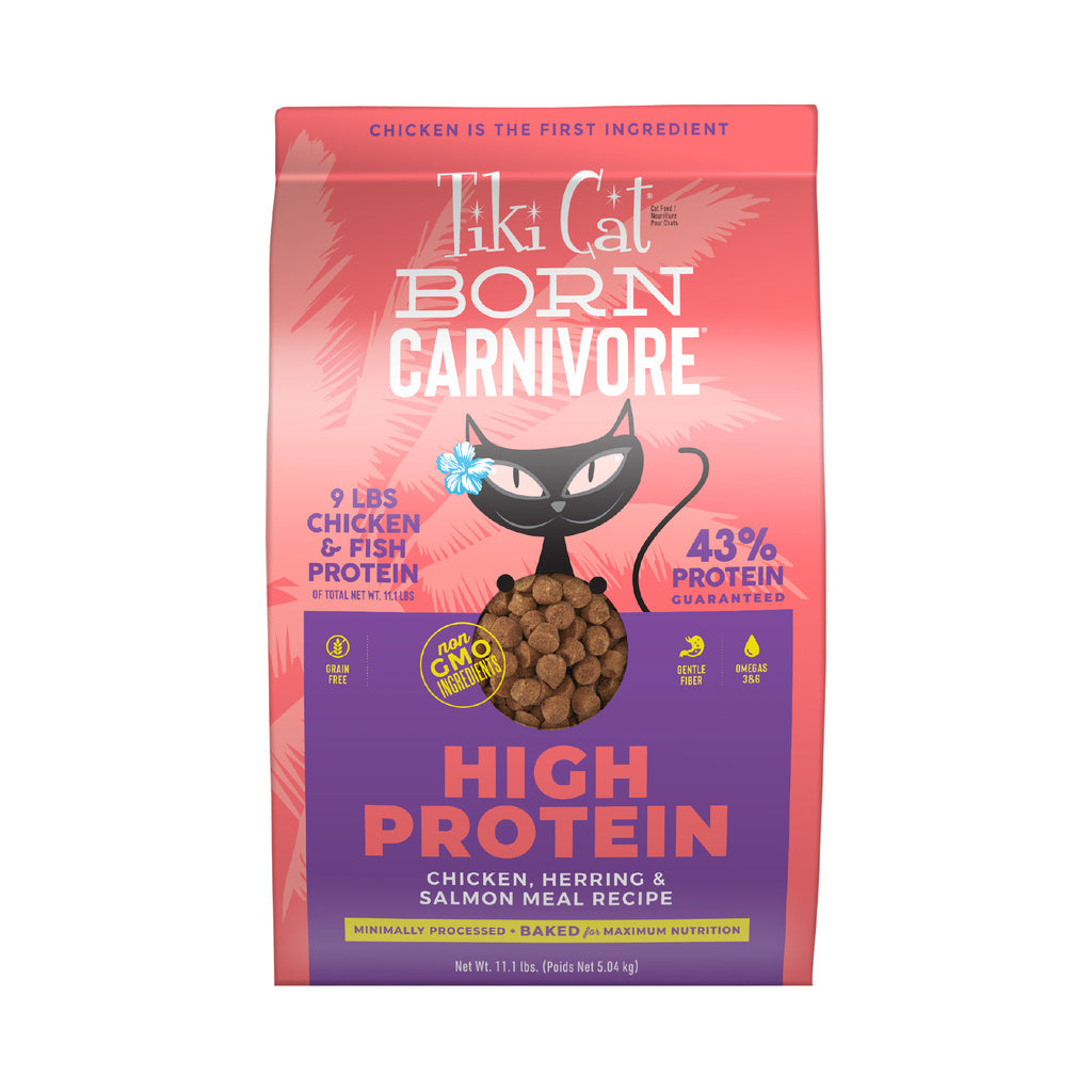 Tiki Cat Born Carnivore Dry Cat Food - Chicken, Herring & Salmon Meal - 11.1 lbs Bag