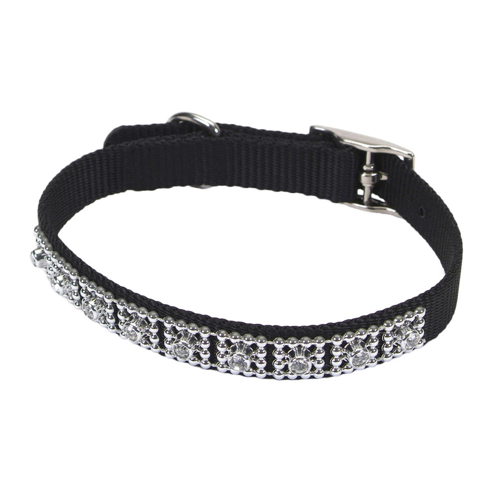Coastal® Jeweled Dog Collar, Black, 2 Extra Small - 3/8" x 10"