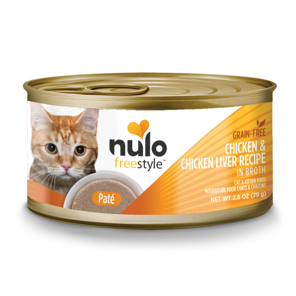 Nulo Freestyle Grain-Free Pate Wet Cat Food, Chicken & Chicken Liver Recipe, 2.8 oz Can