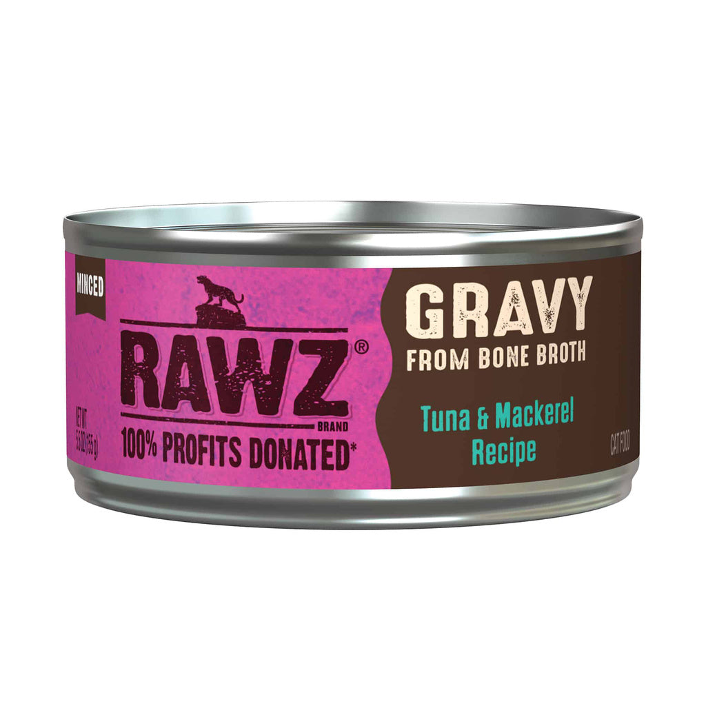 RAWZ Tuna & Mackerel Gravy Wet Cat Food, 5.5 oz Can