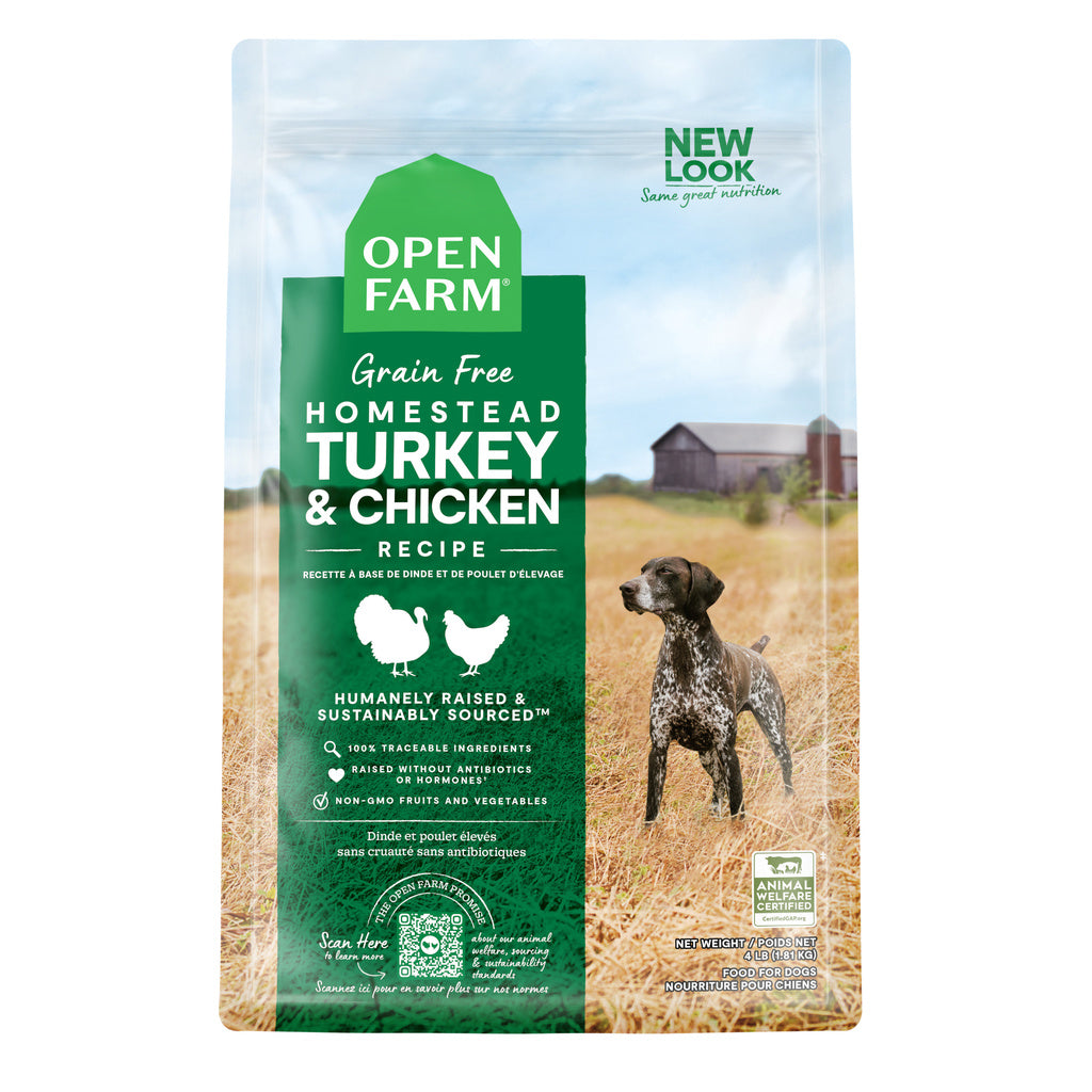 Open Farm Grain-Free Homestead Turkey & Chicken Dry Dog Food, 4 lb Bag