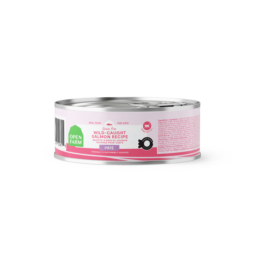 Open Farm Cat Food Pâté, Wild-Caught Salmon, Grain-Free, 5.3 oz Can