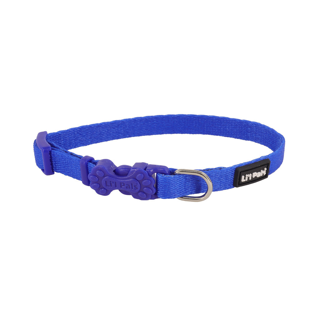Coastal Pet Li'l Pals Adjustable Dog Collar - Blue - 3/8" x 6"-8" Small Dog Puppy Nylon Collar