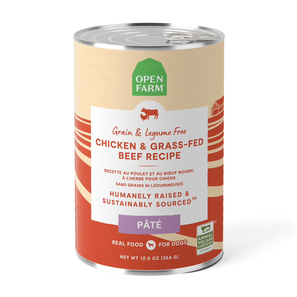 Open Farm Dog Wet Food Chicken & Grass-Fed Beef Pâté, 12.5 oz Can, Grain-Free Recipe