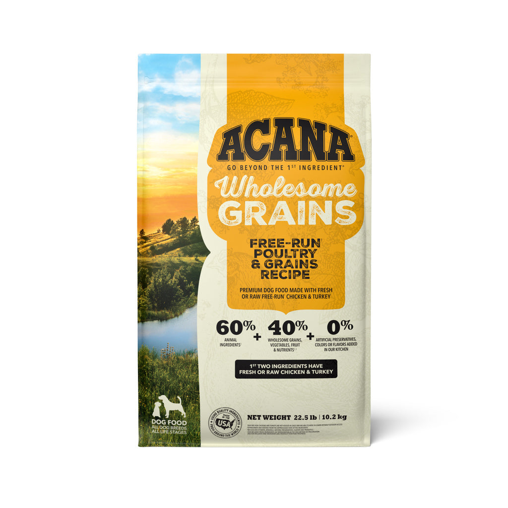 ACANA Wholesome Grains Free-Run Poultry Dry Dog Food, 22.5 lb