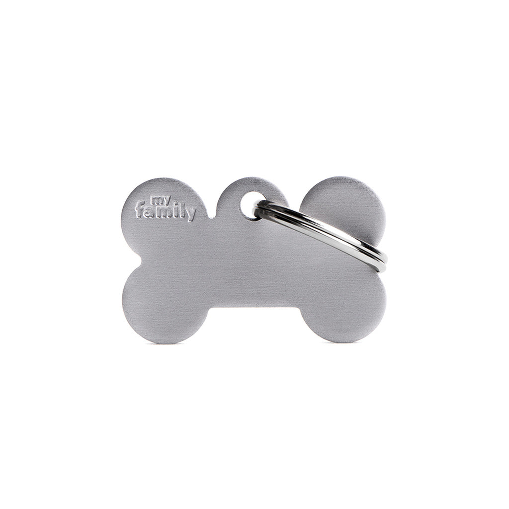 MyFamily Basic Small Gray Bone Aluminum Pet ID Tag