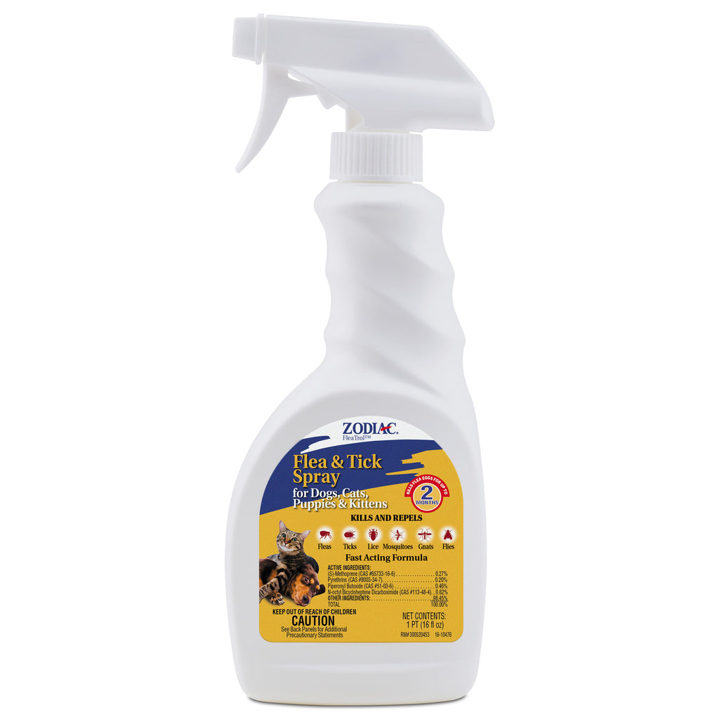 Zodiac Flea & Tick Spray for Dogs, Cats, Puppies & Kittens - 16 oz