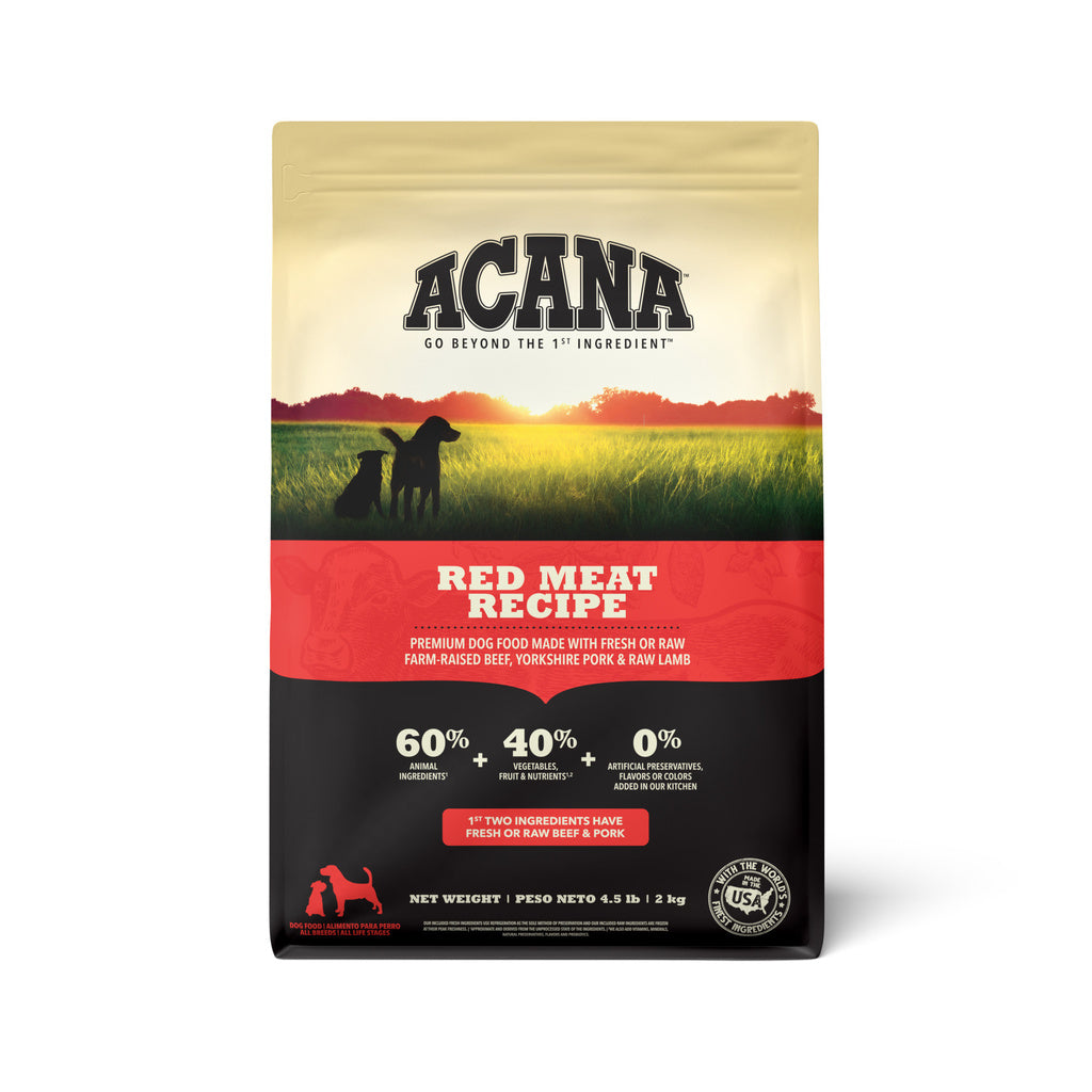 ACANA Red Meat Dog Food - Grain-Free Formula, 4.5 lb Bag - Ranch-Raised Beef, Pork & Lamb Recipe