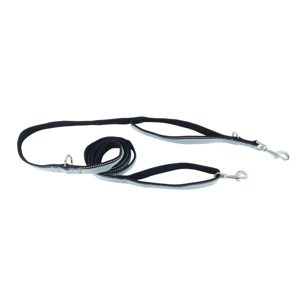 Coastal Pet Products Padded Multi-Function Dog Leash Black and Grey 3/4 inch x 6 ft / 7ft