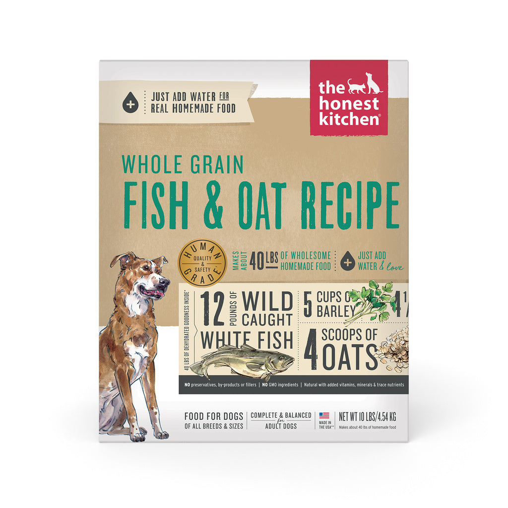 Honest Kitchen Dog Whole Grain Fish & Oat Recipe Dehydrated Food, 10 lb Box