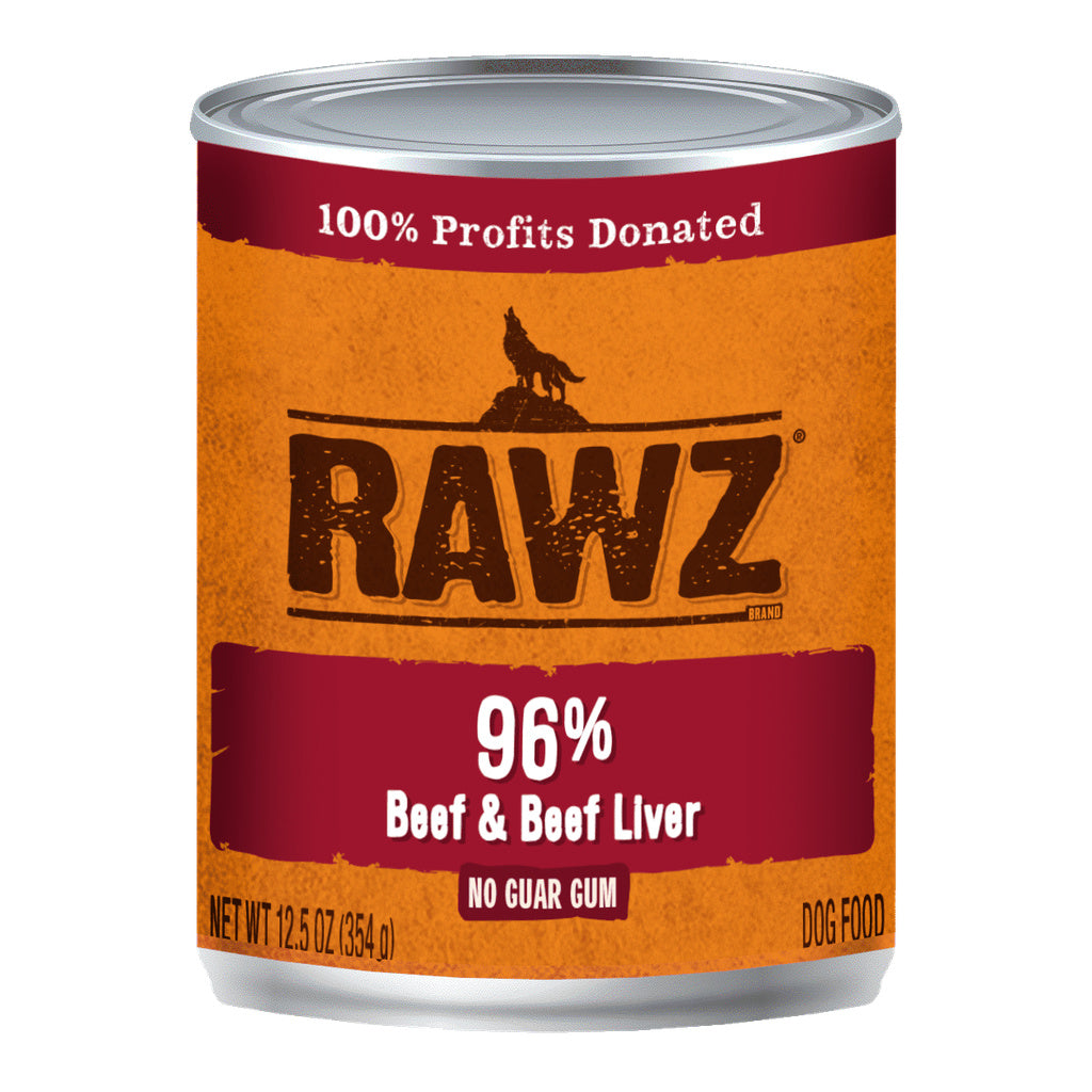 Rawz 96% Beef & Beef Liver Pate Canned Dog Food, 12.5 oz