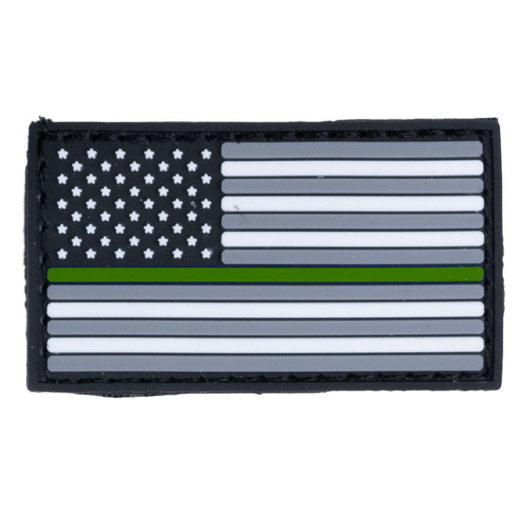 Boss Dog Tactical Collar Patch - USA Thin Green Line Flag - Hook-Backed