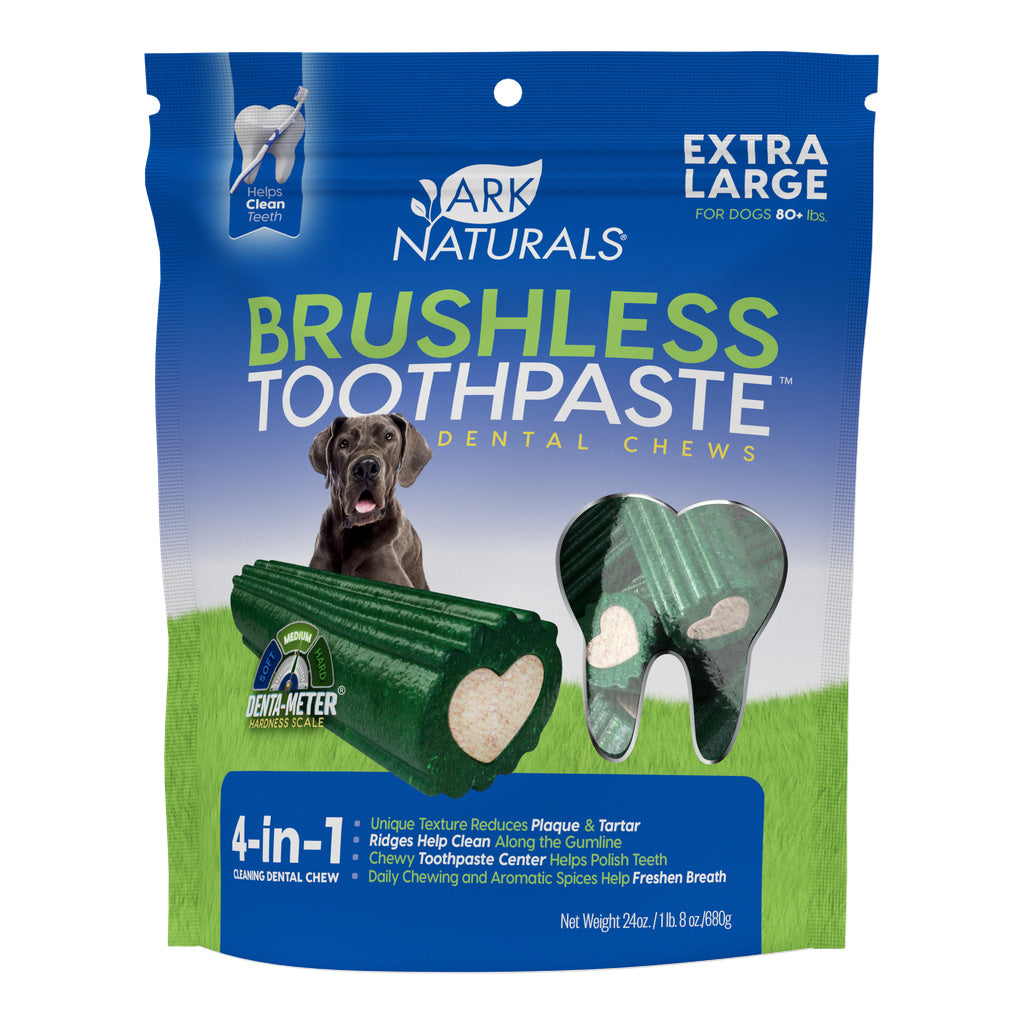 Ark Naturals Brushless Toothpaste Dental Chews for Extra Large Dogs, 24 oz