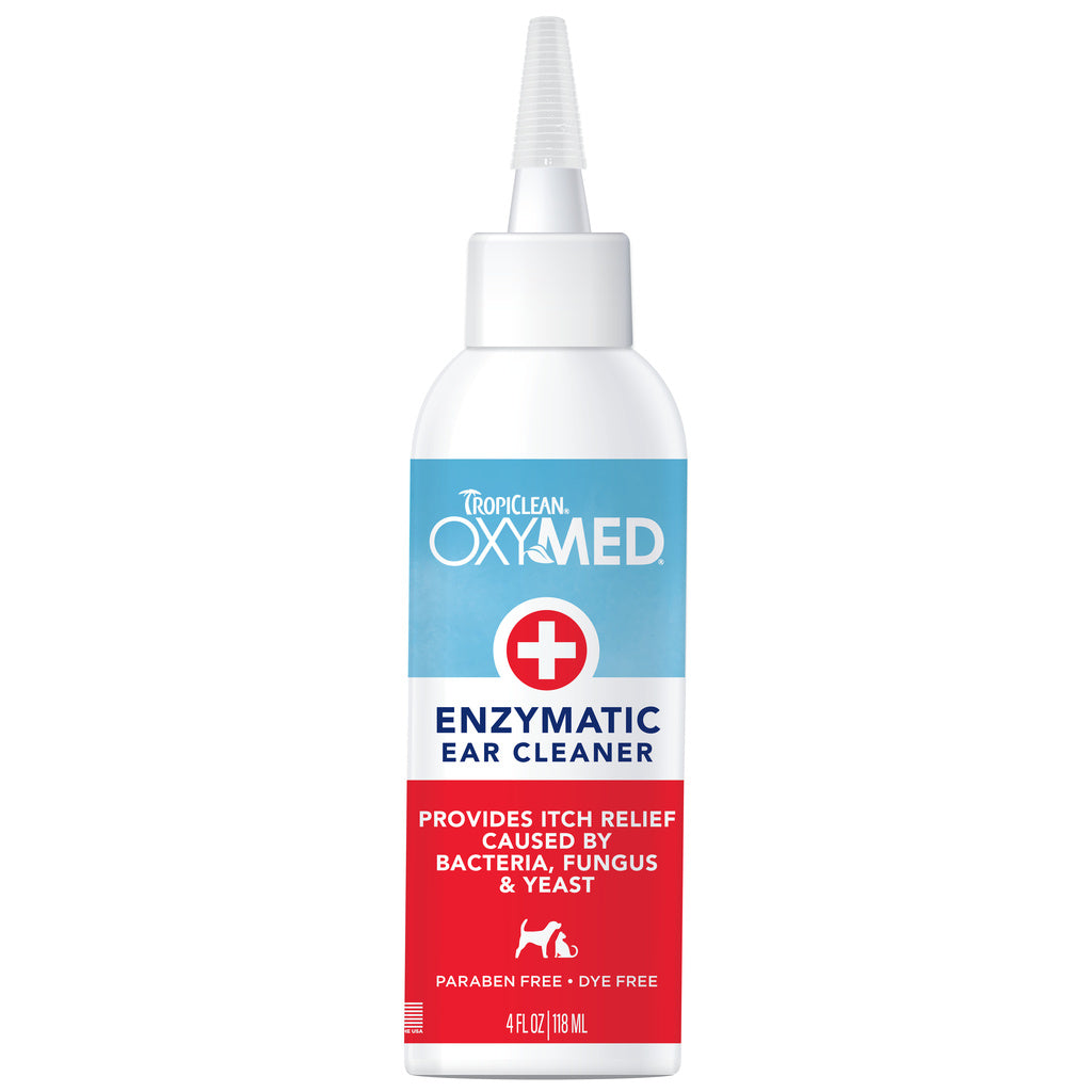 TropiClean OxyMed Enzymatic Ear Cleaner for Dogs and Cats - 4 oz