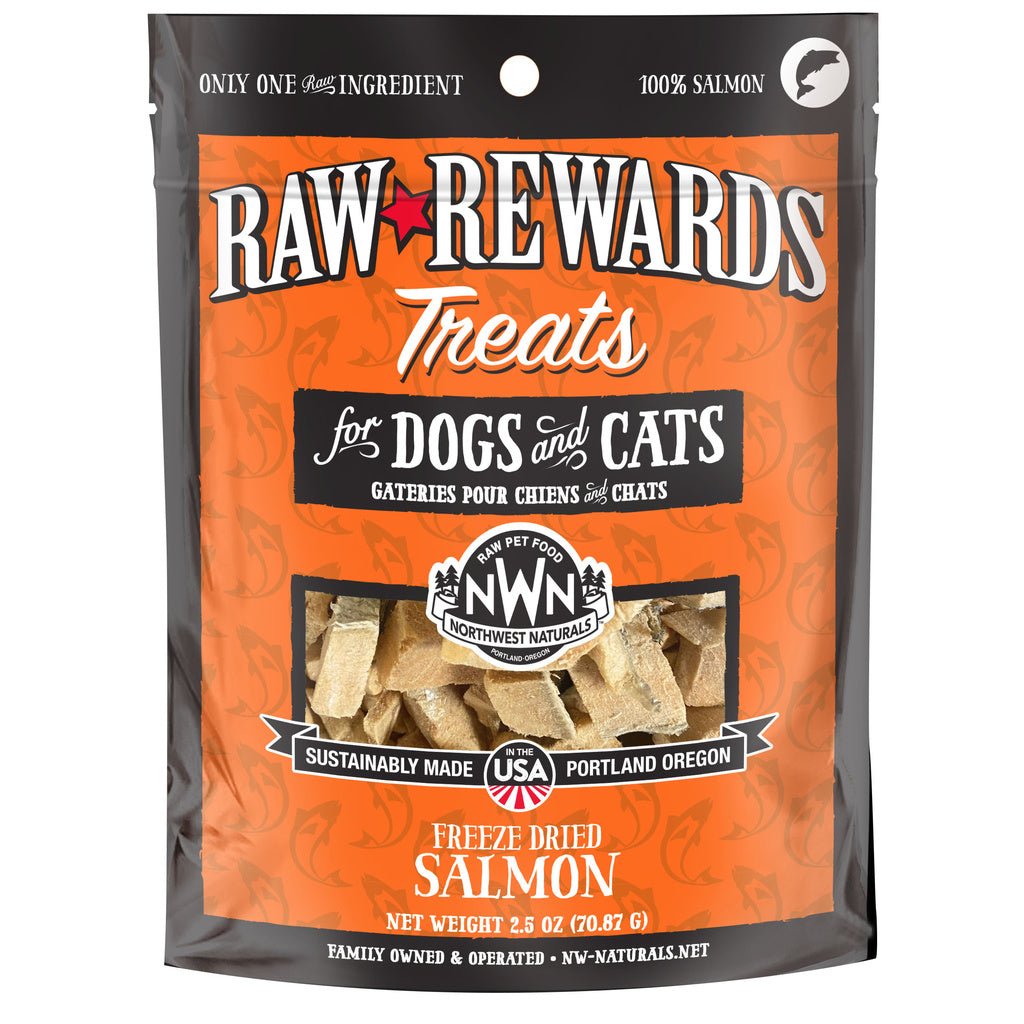 Northwest Naturals Raw Rewards Freeze Dried Salmon Treats - Dog & Cat, 2.5 oz or 3 oz (depending on the source)
