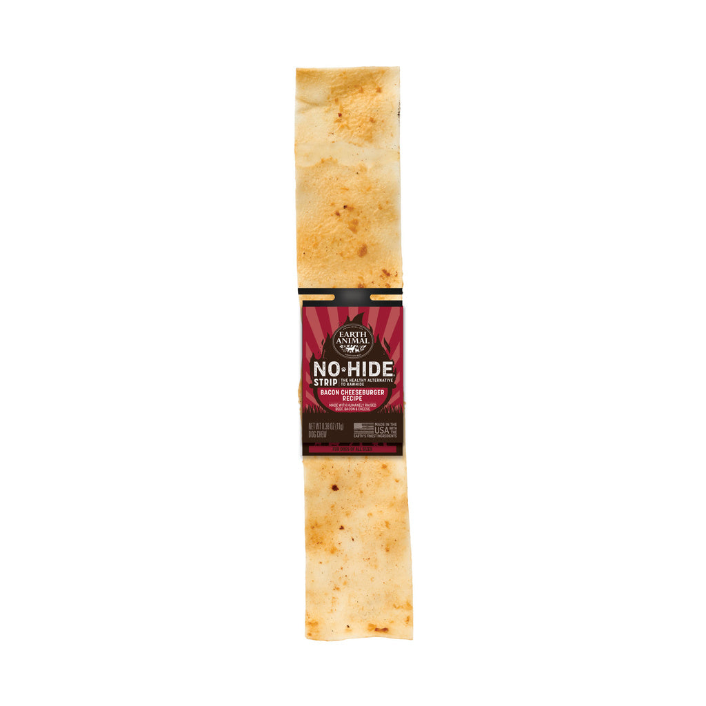 Earth Animal No-Hide BBQ Bacon Cheeseburger Strips Dog Treats - Single Chew