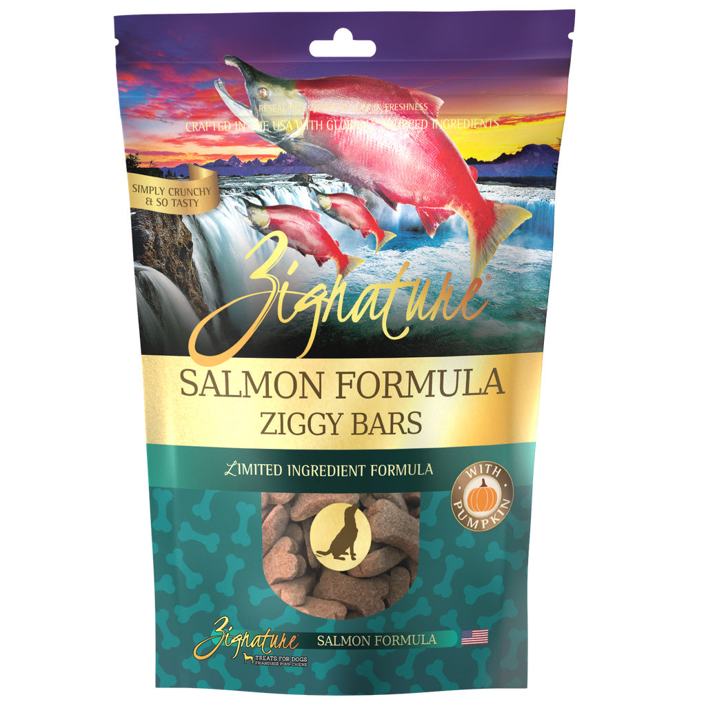 Zignature Ziggy Bars Salmon Dog Treats - 12 oz - Limited Ingredient Biscuits