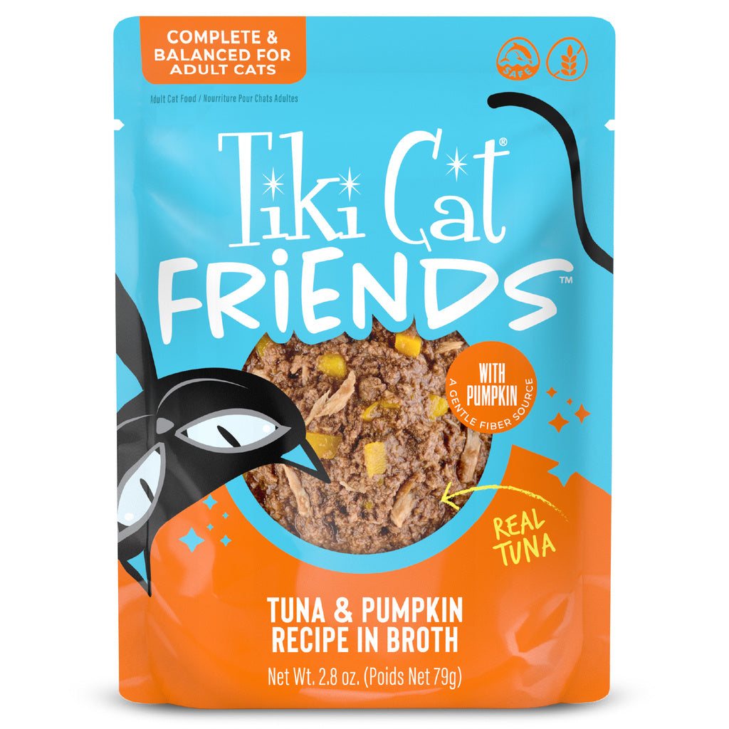 Tiki Cat Friends Wet Cat Food, Tuna & Pumpkin, 2.8 oz. Pouch (12 Count)