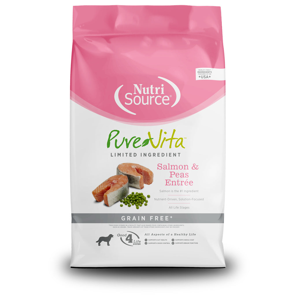 Pure Vita Grain Free Salmon & Peas Entree Dry Dog Food - 12 lb Bag