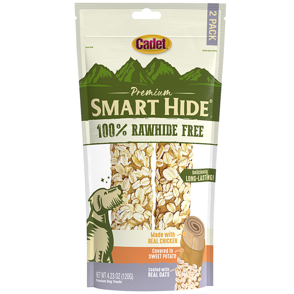 Cadet Smart Hide Rawhide Free Dog Chews - Oat Coated, Medium/Large, 2 Count