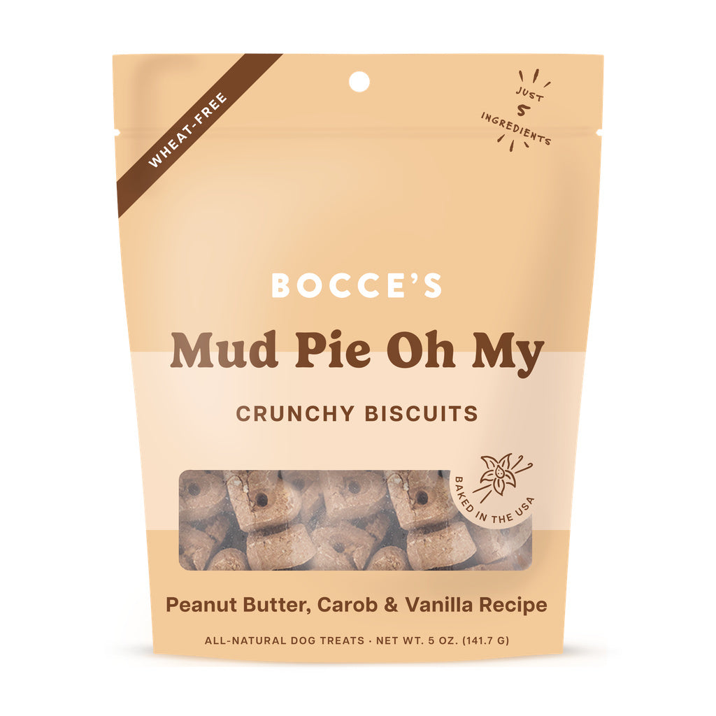 Bocce's Bakery Mud Pie Oh My Biscuits - All-Natural Dog Treats - 5oz Bag