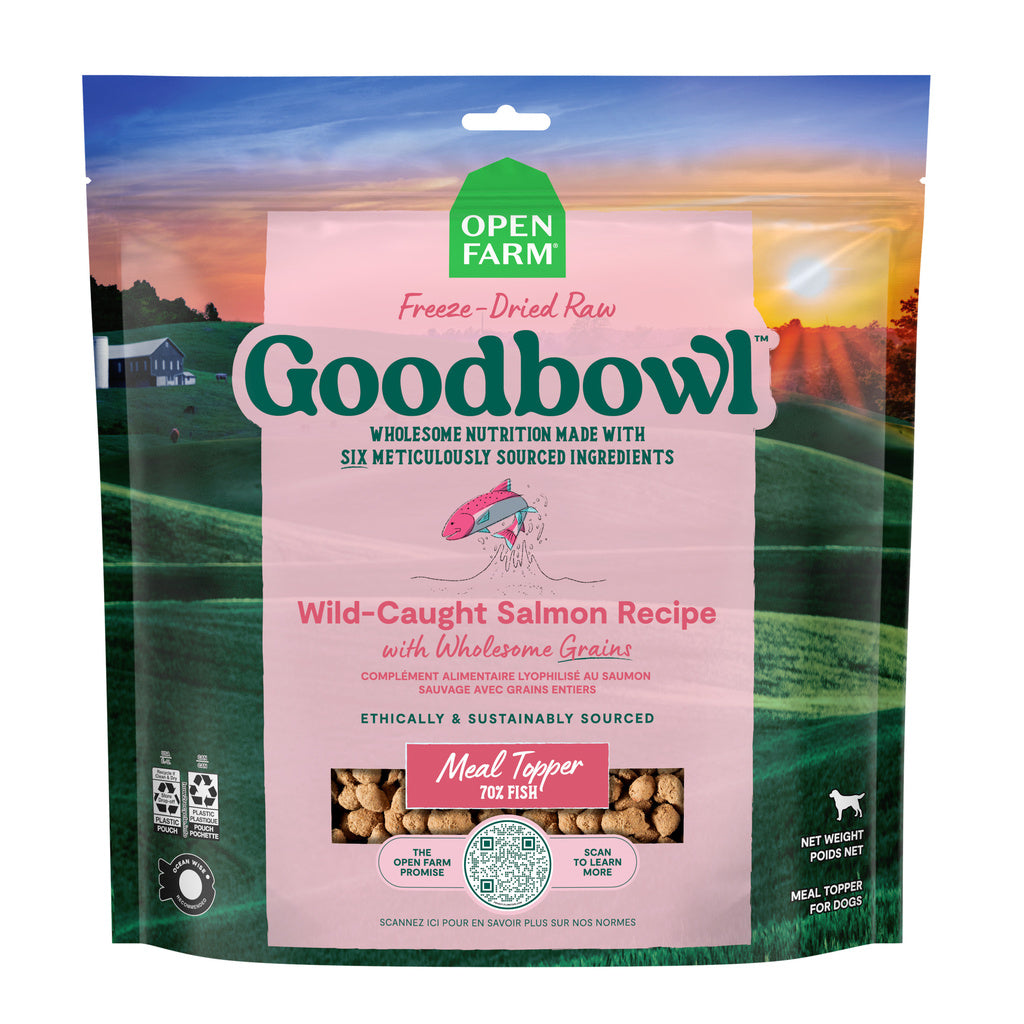 Open Farm Goodbowl Salmon & Wholesome Grains Freeze Dried Raw Dog Food Topper, 23 oz