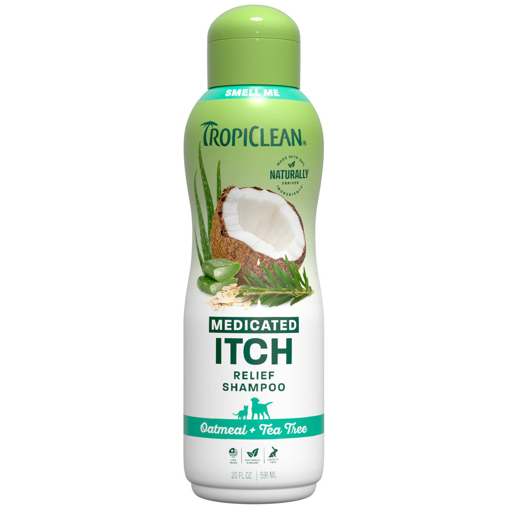 TropiClean Oatmeal & Tea Tree Medicated Itch Relief Pet Shampoo - 20 oz