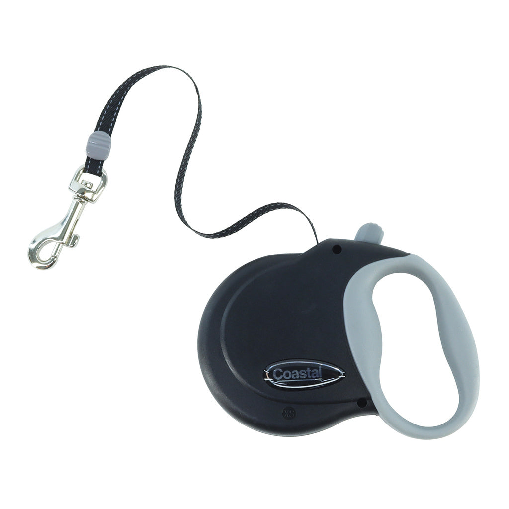Coastal Pet Power Walker Retractable Dog Leash - Black - Extra Small - 12 ft