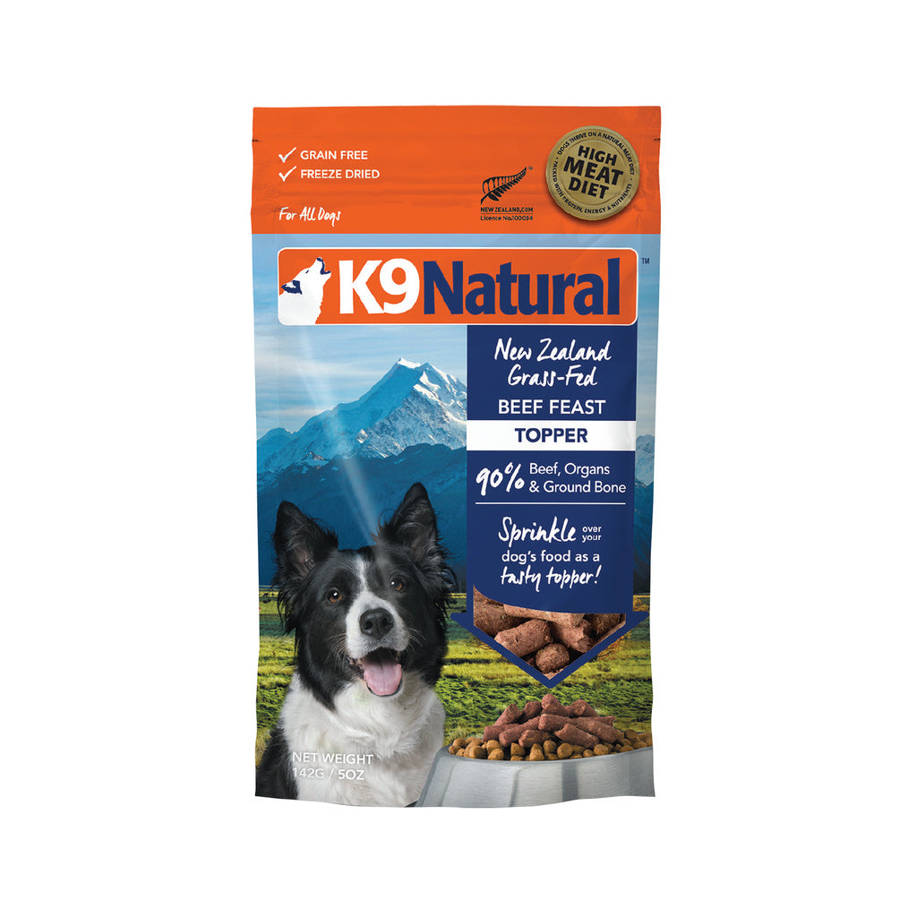 K9 Natural Dog Freeze Dried Beef Feast Topper - 5oz Grain-Free Raw Food