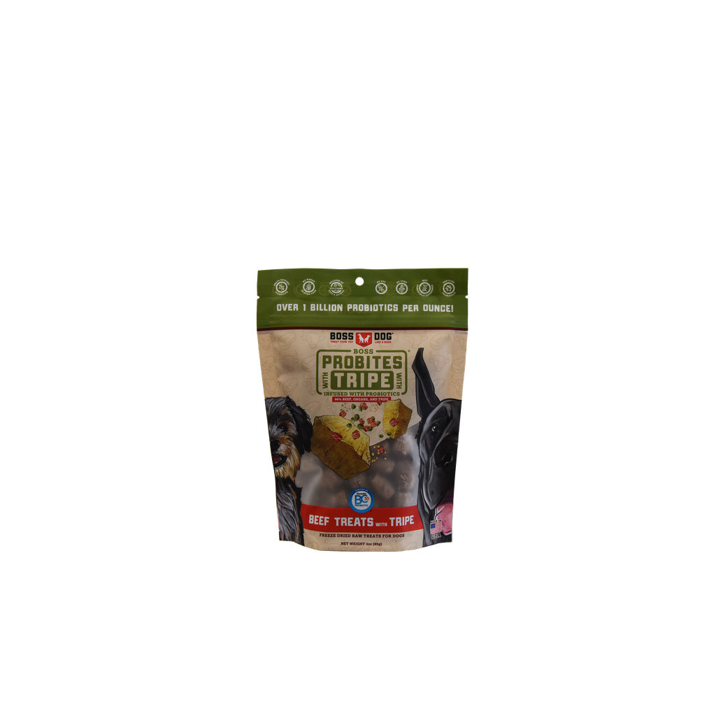Boss Dog ProBites with Tripe Freeze Dried Dog Treats - Beef Recipe, 3 oz Bag