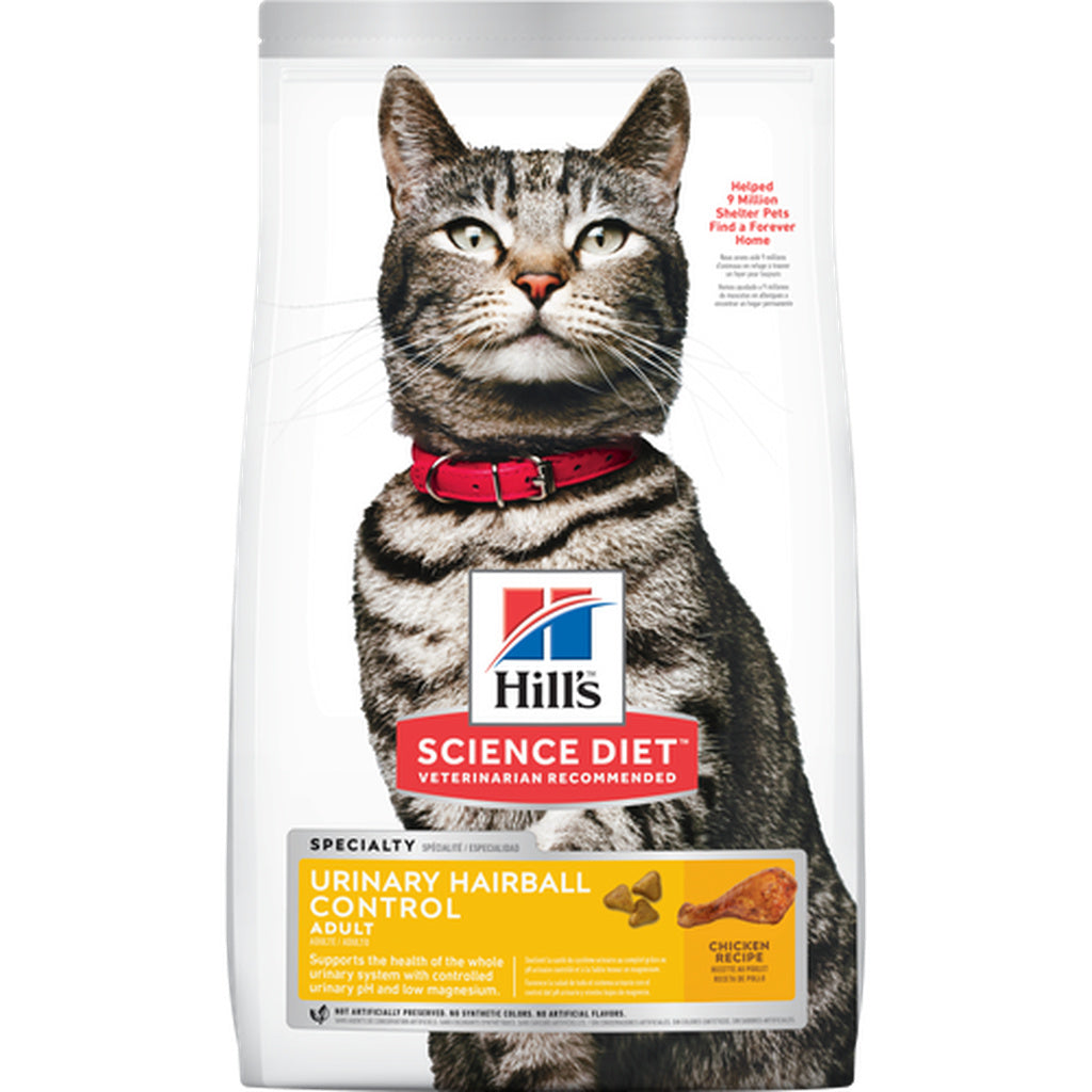 Hill's Science Diet Adult Urinary Hairball Control Chicken Recipe Dry Cat Food, 3.5 lb Bag