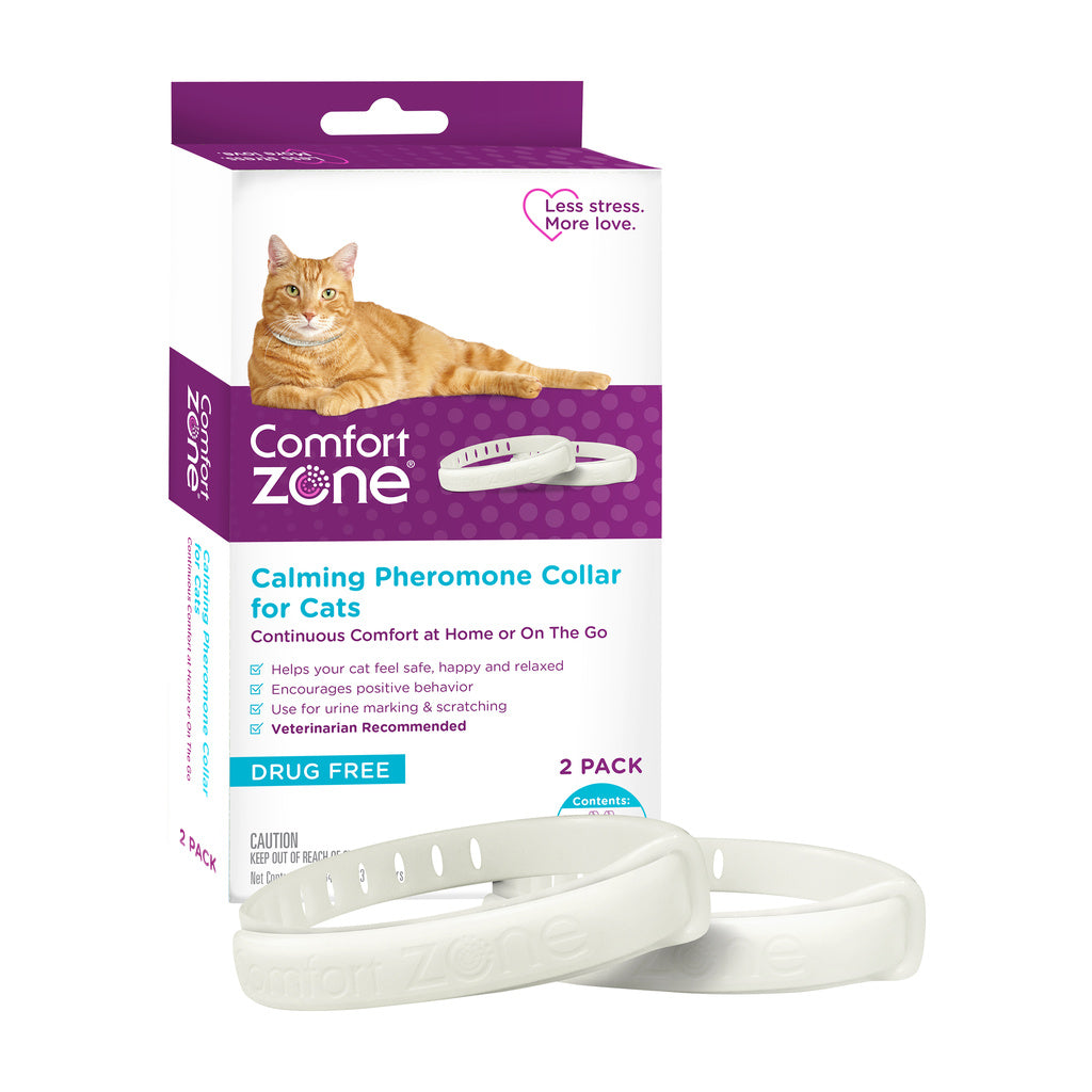 Comfort Zone Cat Calming Collar 2-Pack | Pheromone Anxiety & Stress Relief, Breakaway