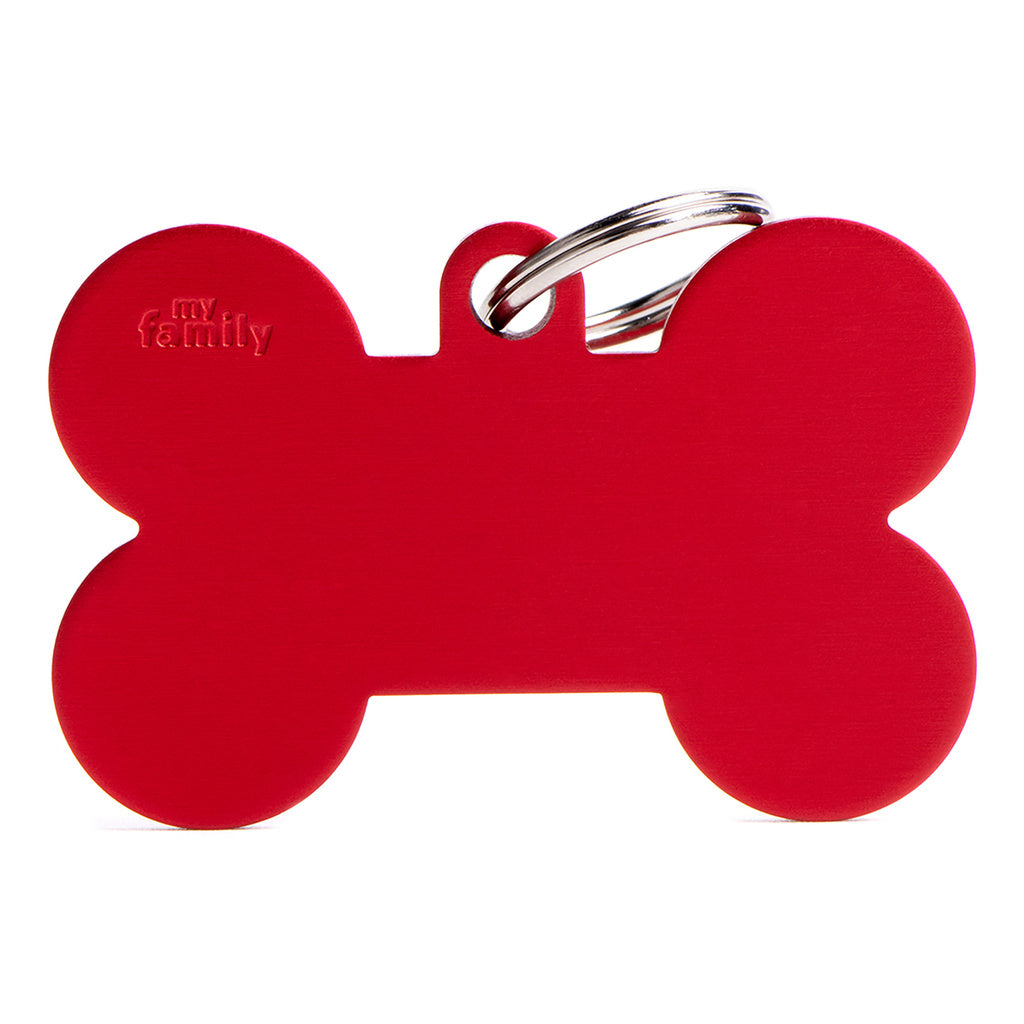 MyFamily Basic Bone Red Aluminum Pet ID Tag - XL Dog Tag