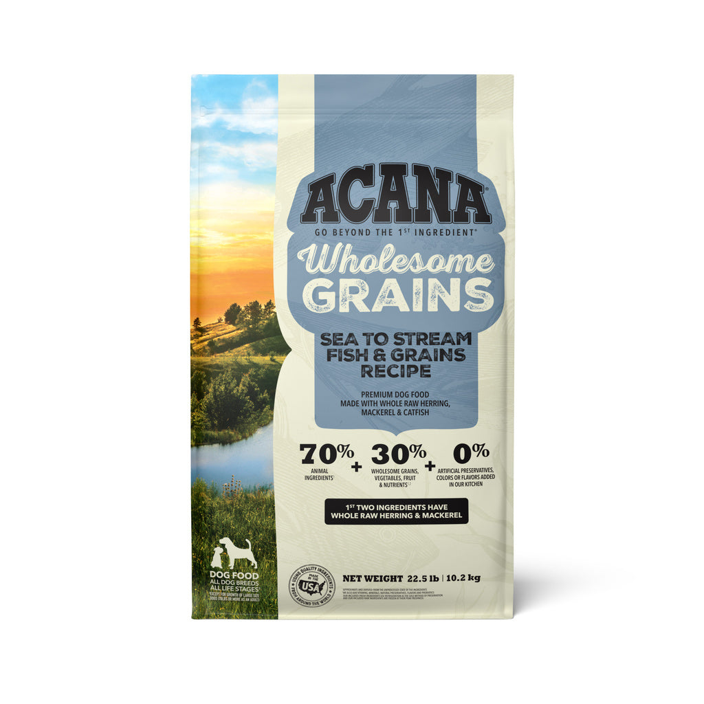 Acana Wholesome Grains Sea to Stream Dog Food, 22.5 lb - Fish & Grains Recipe