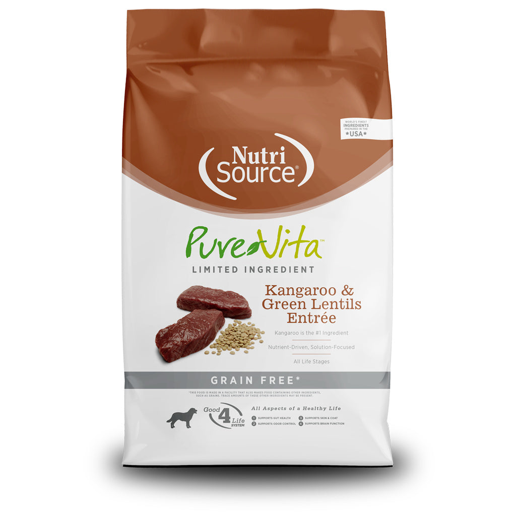 PureVita Grain-Free Kangaroo & Green Lentils Dry Dog Food, 25 lb