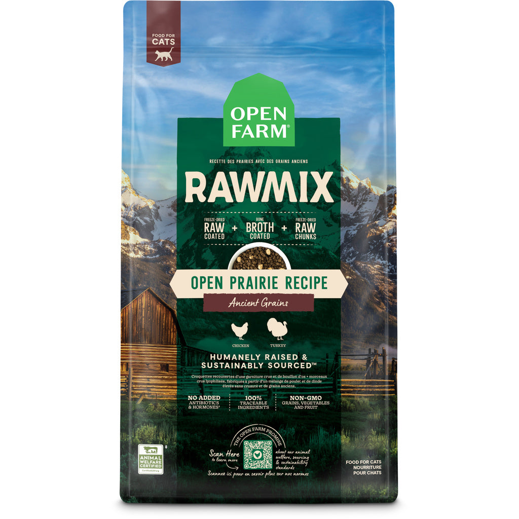 Open Farm RawMix Open Prairie Grain-Free Dry Cat Food, 8 lb - Chicken & Turkey Recipe