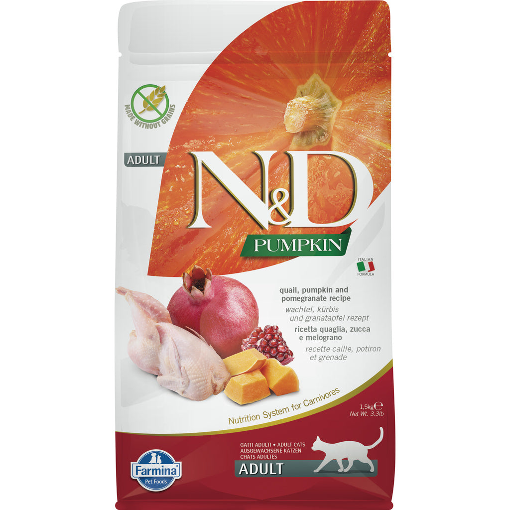 Farmina N&D Pumpkin Quail & Pomegranate Grain-Free Dry Cat Food (3.3 lb / 1.5kg)