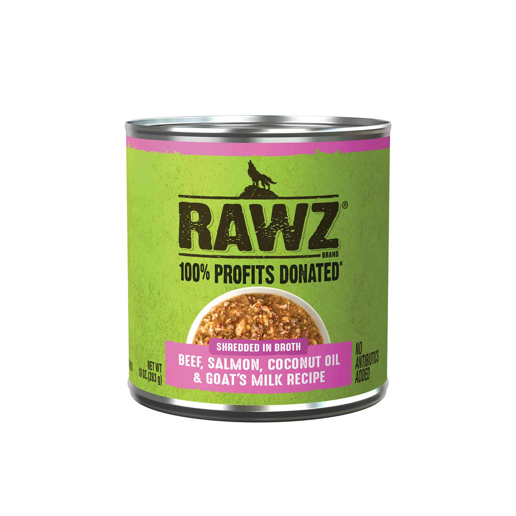 Rawz Shredded Beef, Salmon & Coconut Oil Dog Food, 10 oz Can