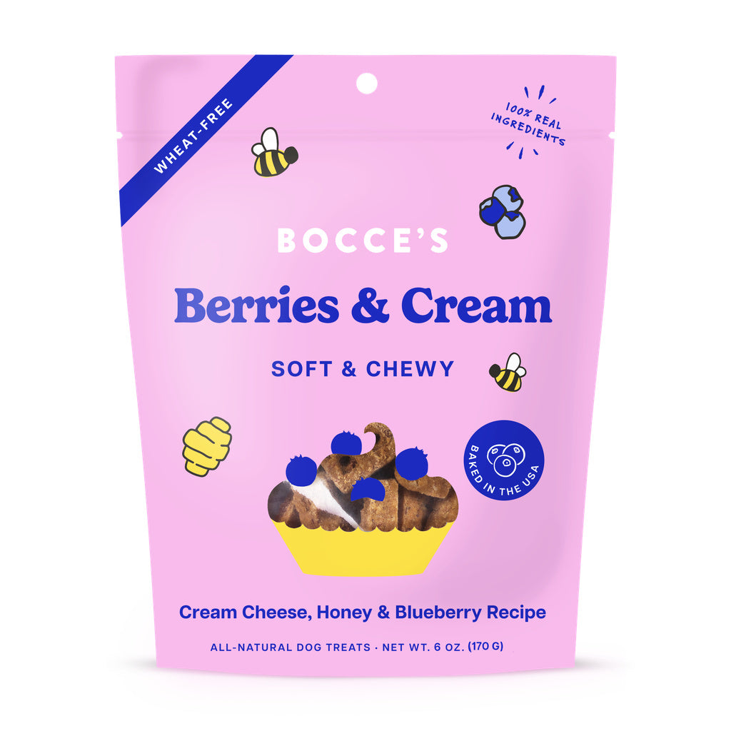 Bocce's Bakery Berries & Cream Soft & Chewy Dog Treats - 6oz, Wheat-Free, Real Ingredients