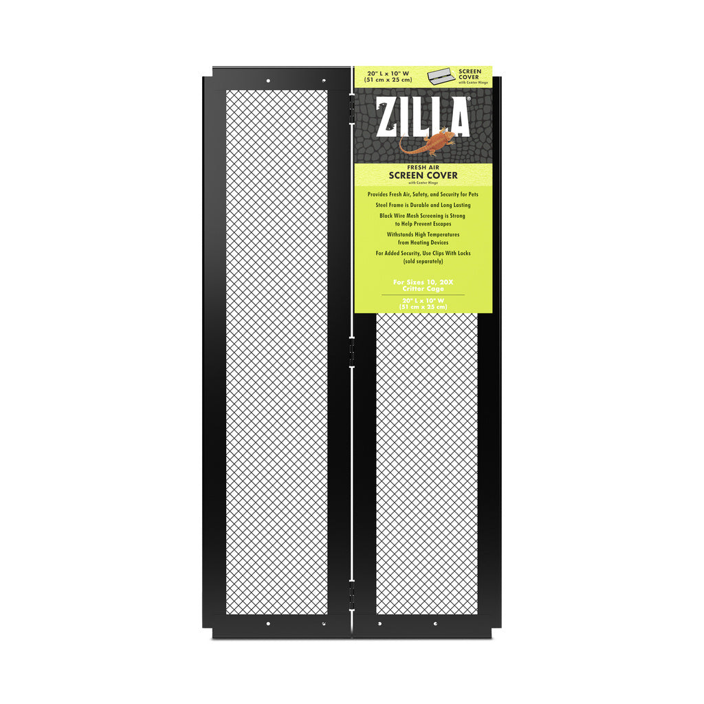 Zilla Screen Cover with Center Hinge - 20" x 10" Reptile Terrarium Top