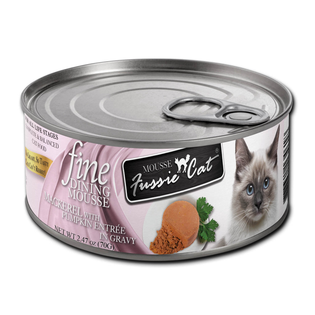 Fussie Cat Fine Dining Mousse Mackerel & Pumpkin Entrée Wet Cat Food, 2.47 oz