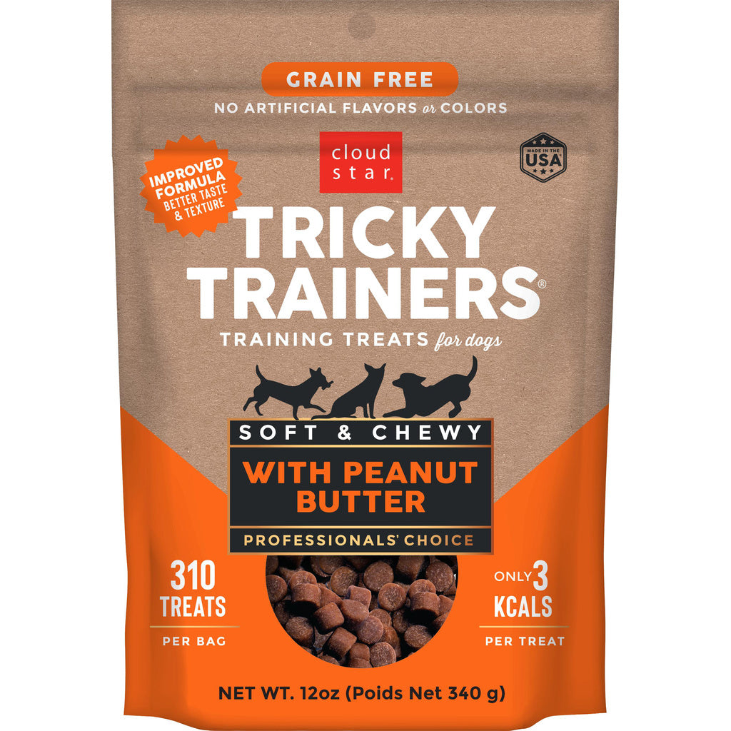 Cloud Star Dog Tricky Trainer Grain Free Chewy Peanut Butter 12oz