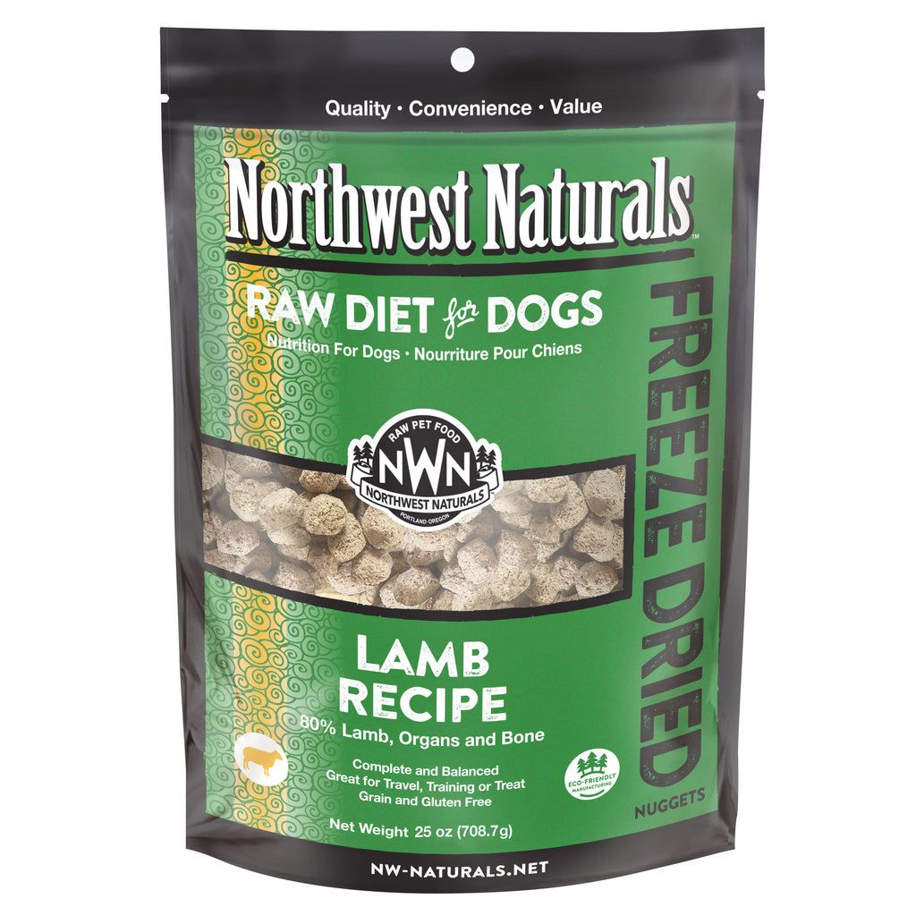 Northwest Naturals Freeze-Dried Lamb Dog Food Nuggets, 25 oz - Raw, Grain-Free Diet