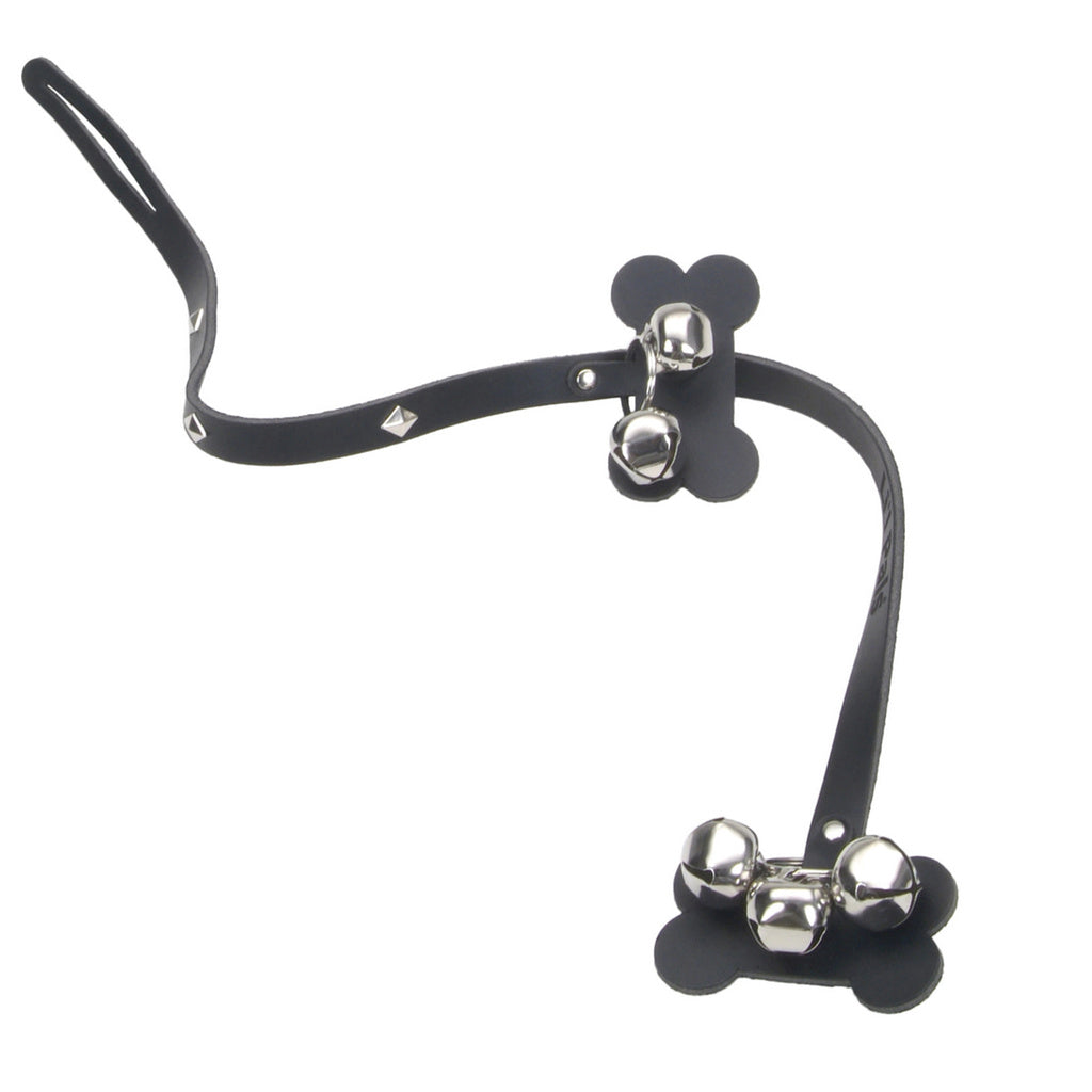 Li'l Pals Leather Dog Potty Training Bells, Black, 32-in